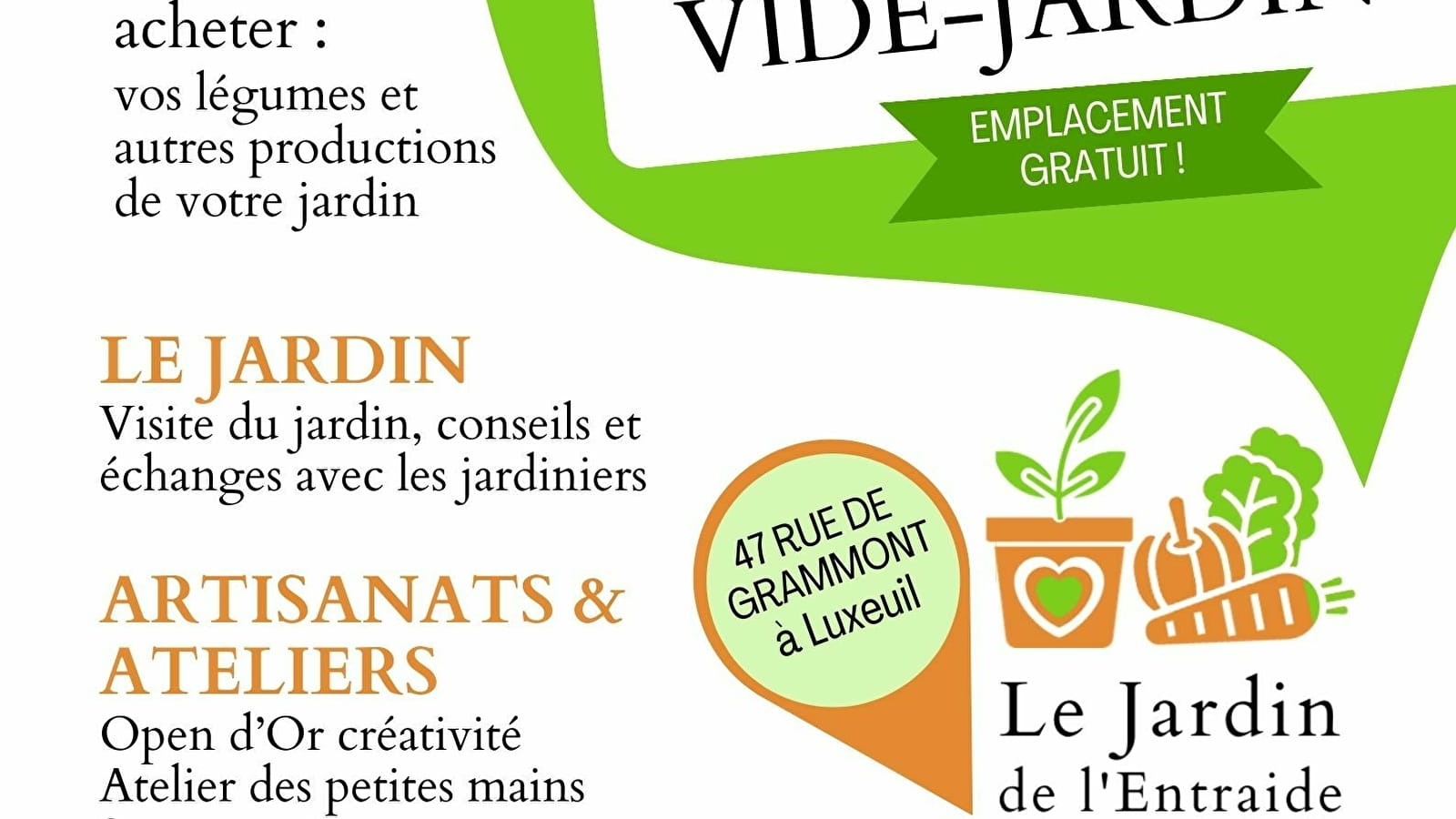 Vide-jardin et fête des récoltes 